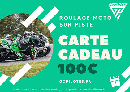 Carte cadeau d'un montant de 100 Euros pour un roulage moto