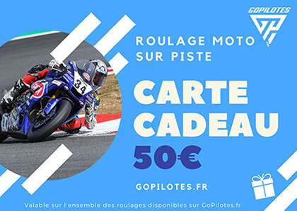 Carte cadeau d'un montant de 50 Euros pour un roulage moto
