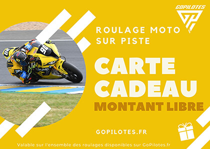 Carte cadeau d'un montant libre pour un roulage moto